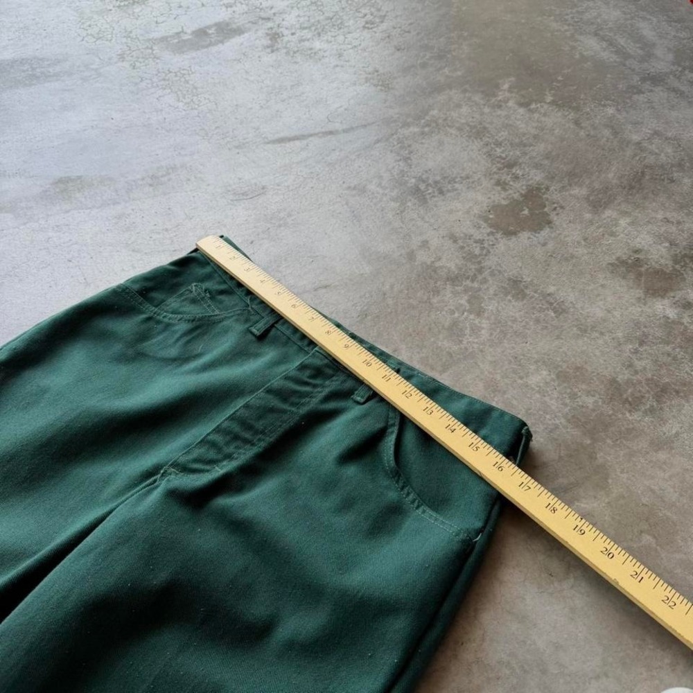 True vintage 70's LEE Forrest green bell bottom flare boot cut trousers pants 32 - Picture 6 of 8